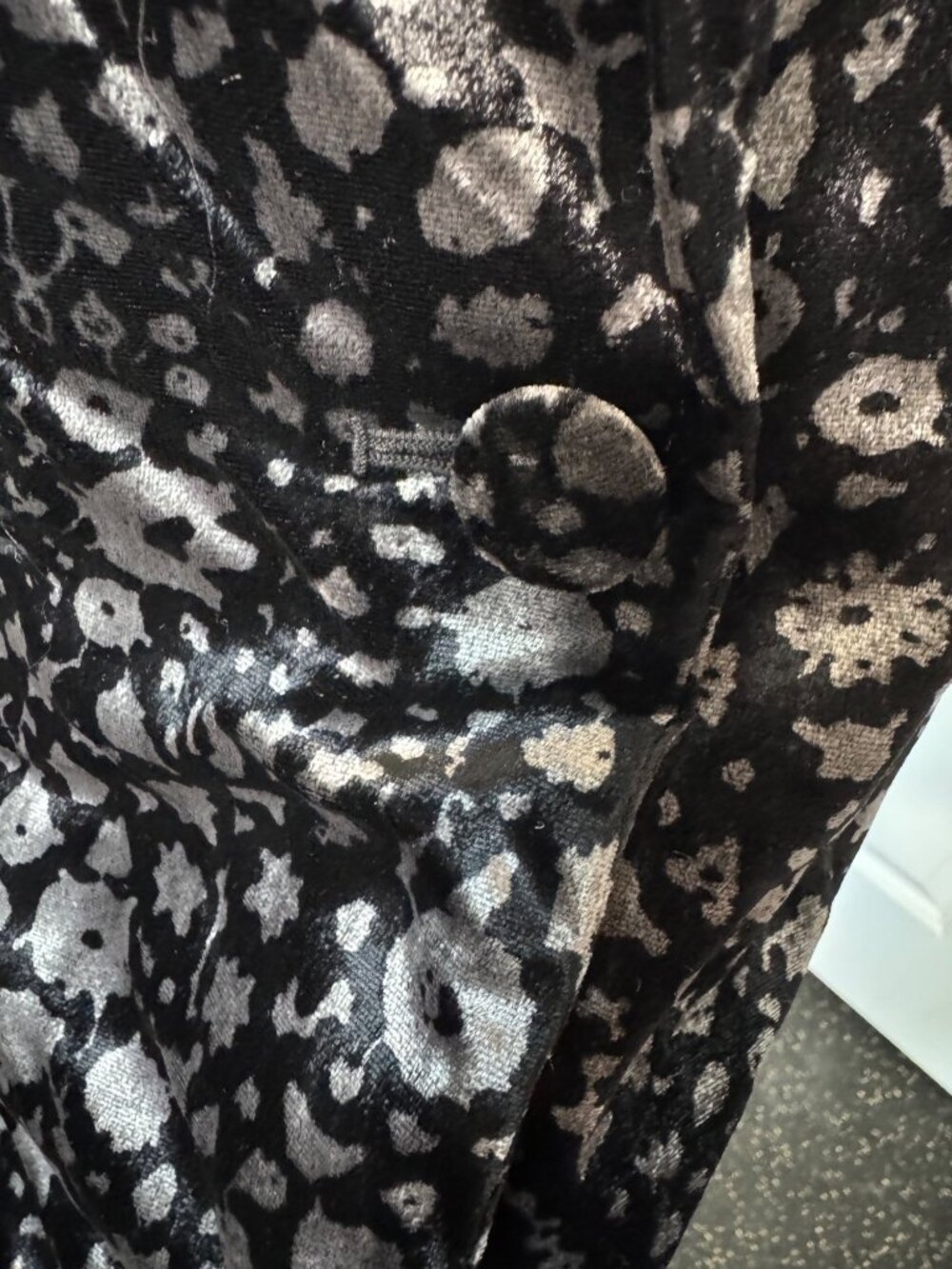 Anthropologie Elevenses Black Metallic Floral Velvet Blazer 6 Philippines Lined - Picture 10 of 12